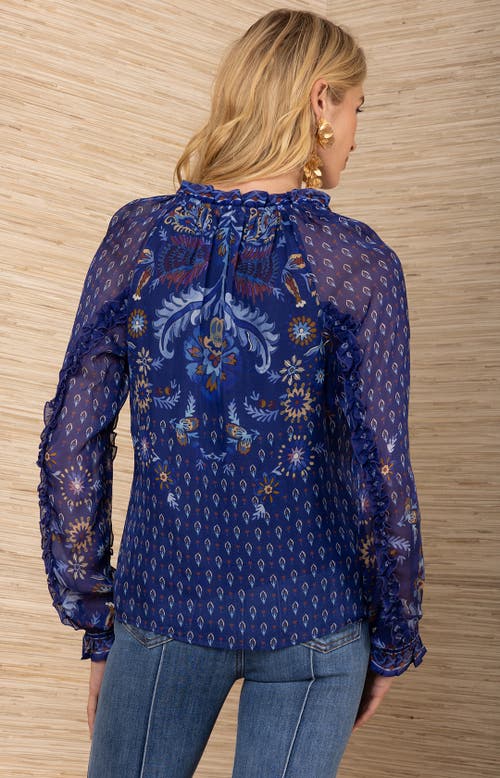 Hale Bob Robin Chiffon Top In Blue