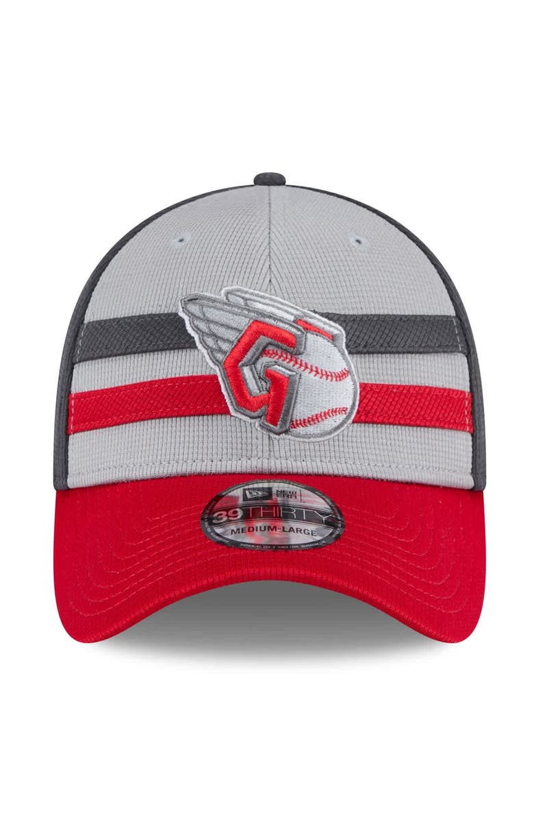 New Era Men's New Era  Gray/Red Cleveland Guardians 2025 Batting Practice 39THIRTY Flex Hat, Alternate, color, 