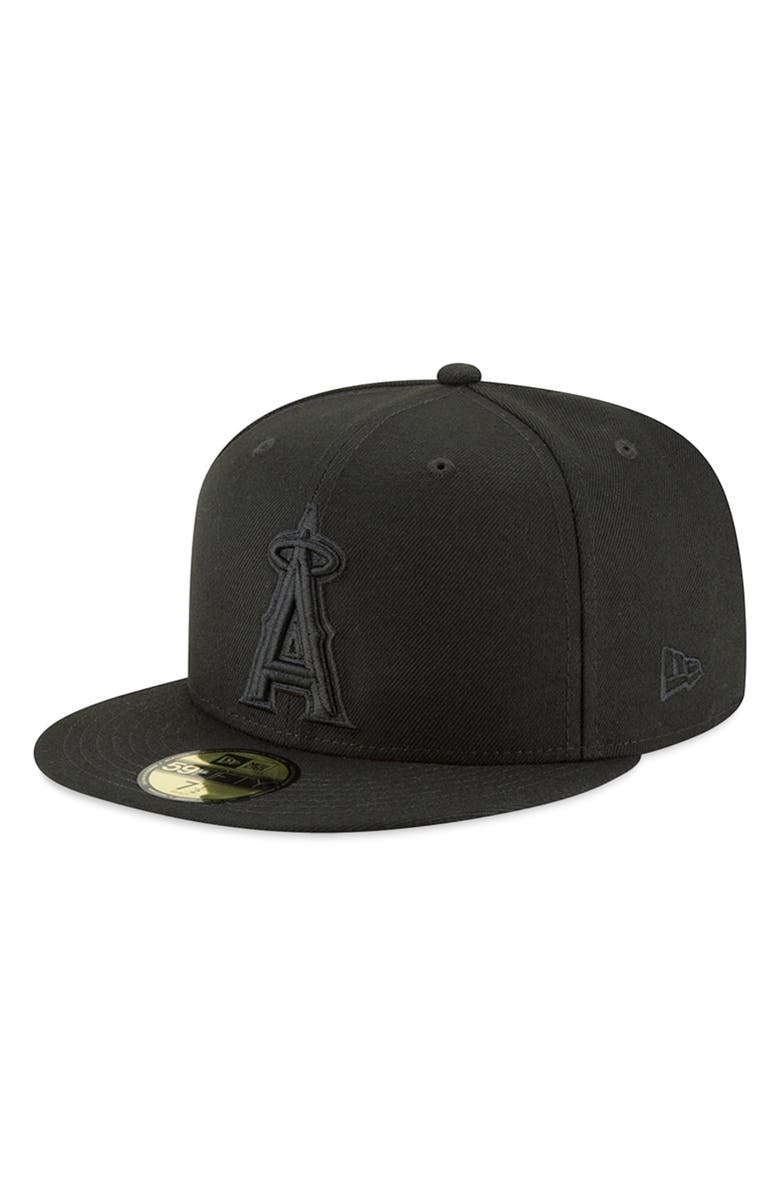 New Era Men's New Era Black Los Angeles Angels Primary Logo Basic 59FIFTY Fitted Hat, Main, color, Black