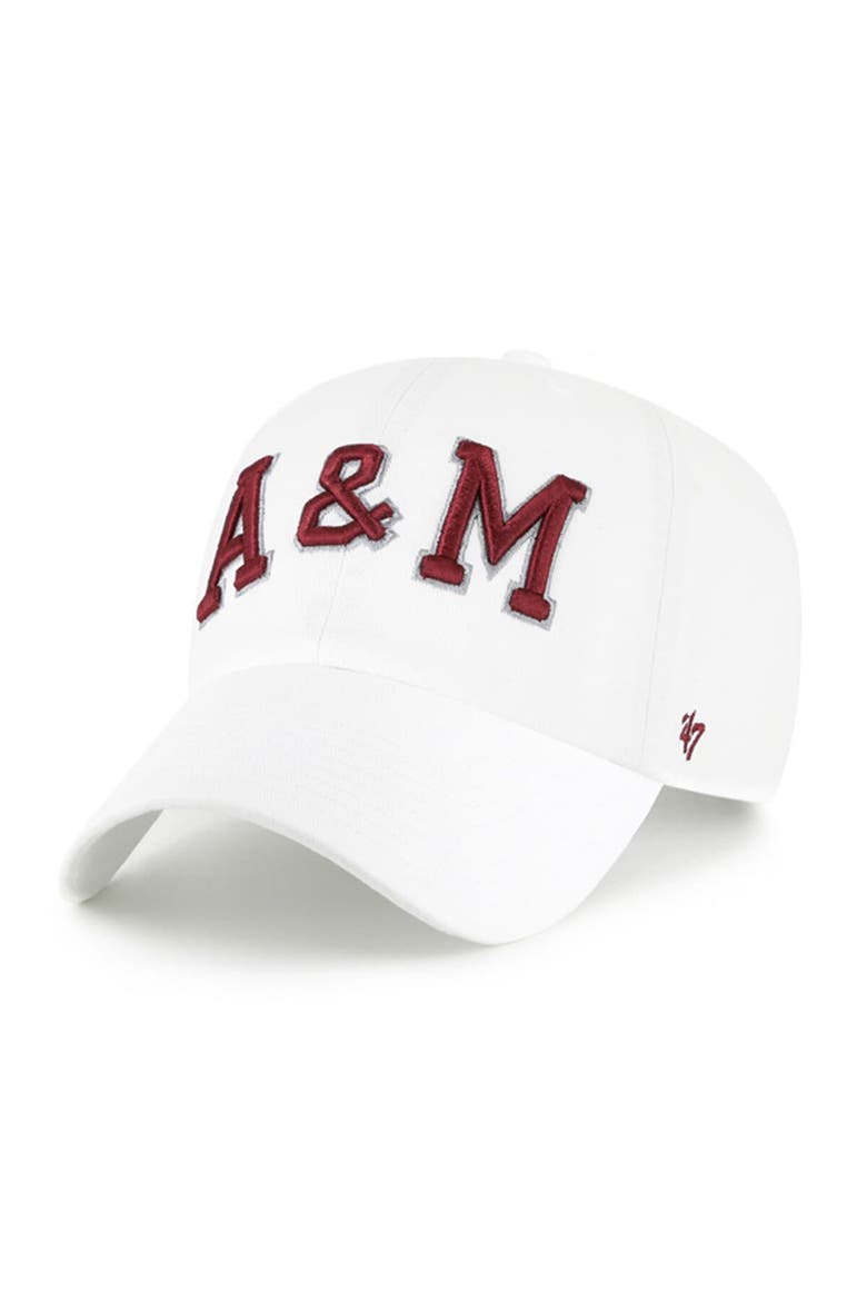Men's '47 White Texas A&M Aggies Clean Up Adjustable Hat, Main, color, White