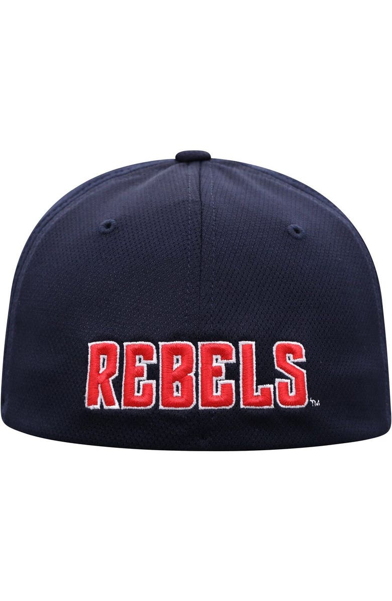 TOP OF THE WORLD Men's Top of the World Navy Ole Miss Rebels Reflex Logo Flex Hat, Alternate, color, Navy