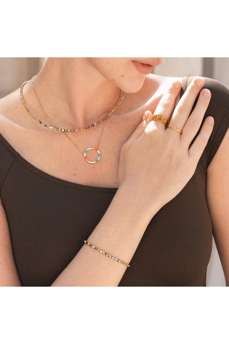 Golden Whisper Necklace, Alternate, color, Rainbow