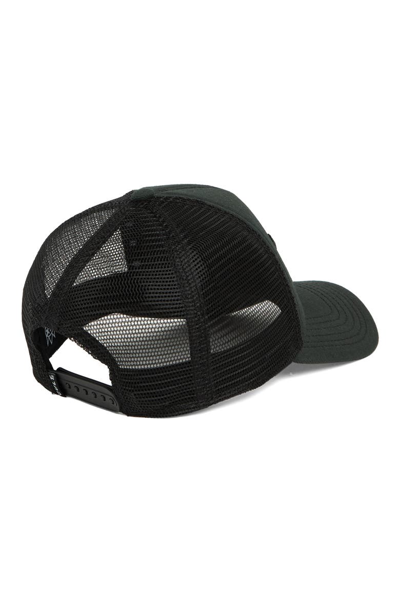 Embroidered Mesh Back Trucker Cap, Alternate, color, BLACK