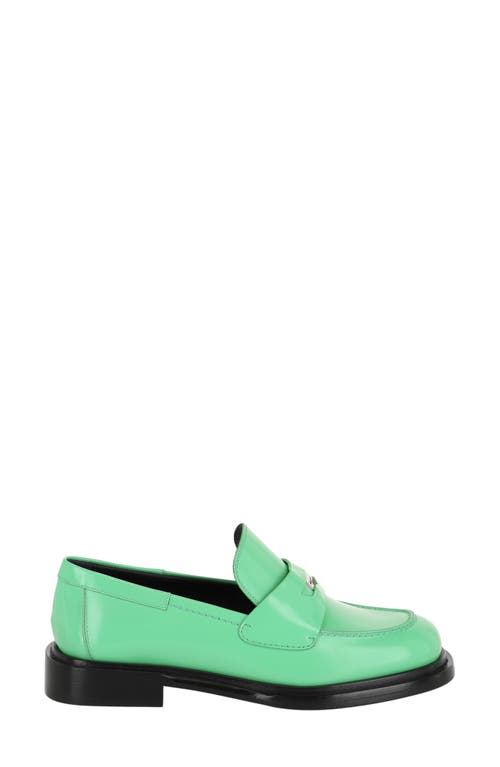 Ferragamo Nyx 30 Patent Penny Loafer In Green