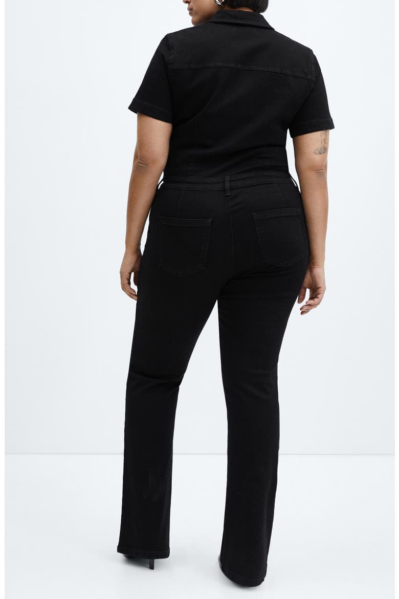 Straight Leg Zip-Up Denim Jumpsuit, Alternate, color, BLACK DENIM