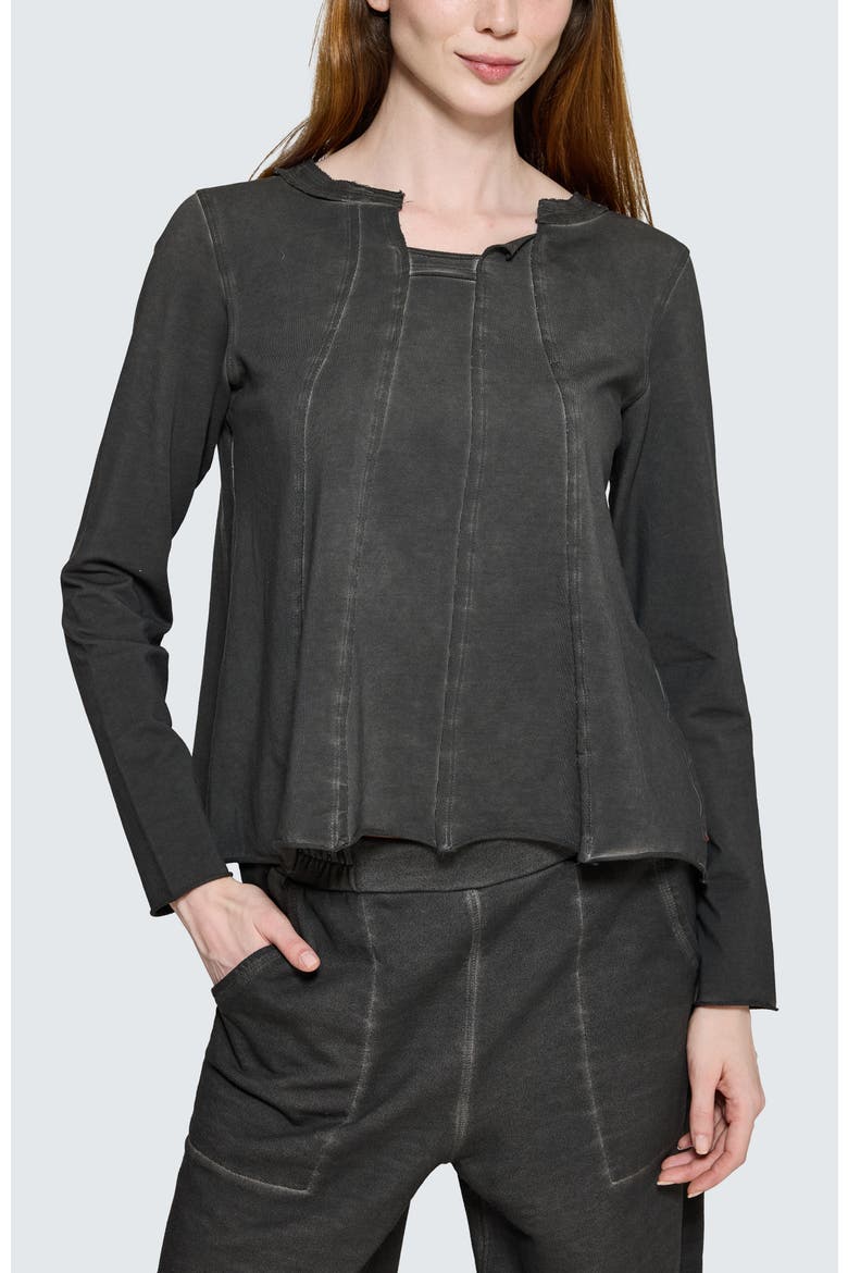 Drishti Asymmetrical Blouse, Main, color, Misty Black