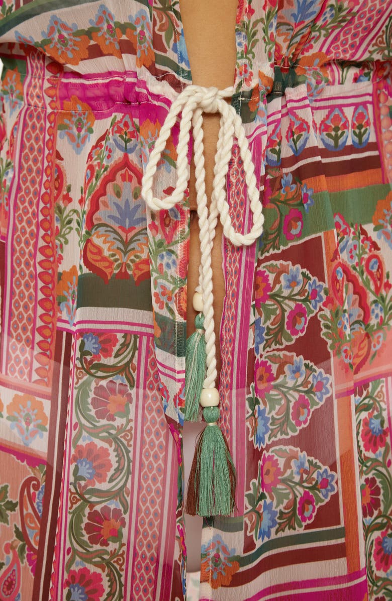 Lucky Brand Verona Chiffon Cover-Up Tunic, Alternate, color, Pink Multi