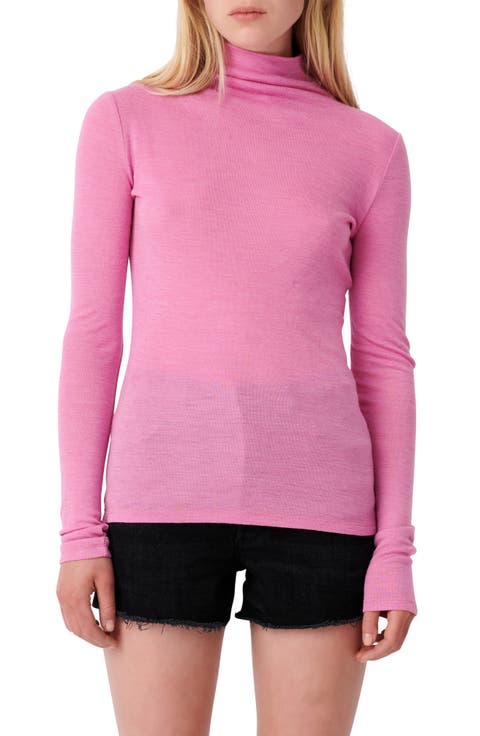 Wool Blend Turtleneck Top