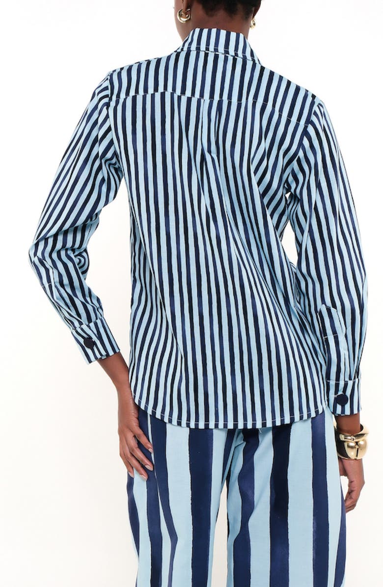 The Lulo Project Olivia Tie Neck Linen Blend Shirt, Alternate, color,