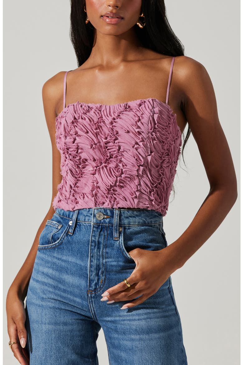 Kalinda Textured Crop Camisole, Alternate, color, MAUVE