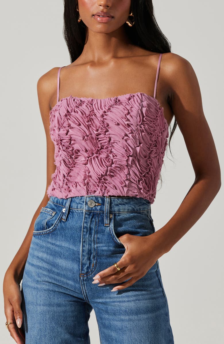 ASTR the Label Kalinda Textured Crop Camisole, Alternate, color, Mauve