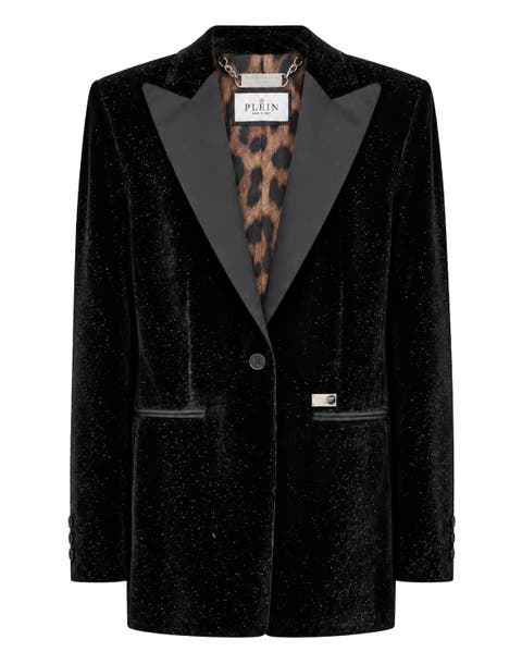 Glitter Velvet Boyfriend Blazer Glitter Women