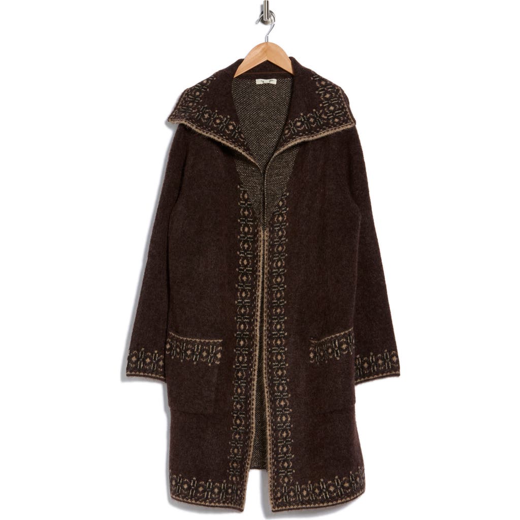 Max Studio Open Front Sweater Coat In Brown