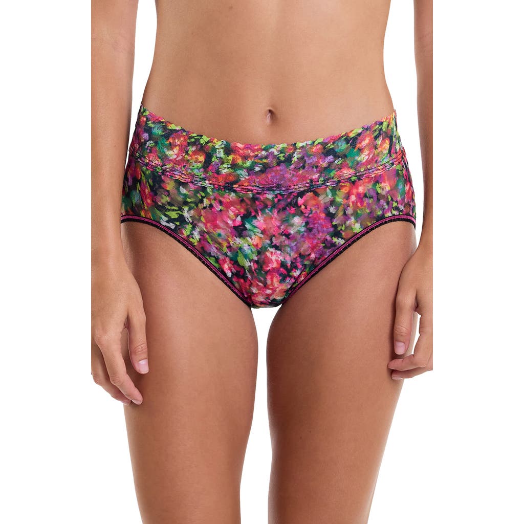 Hanky Panky Printed Signature Lace French Brief In Celebration Black