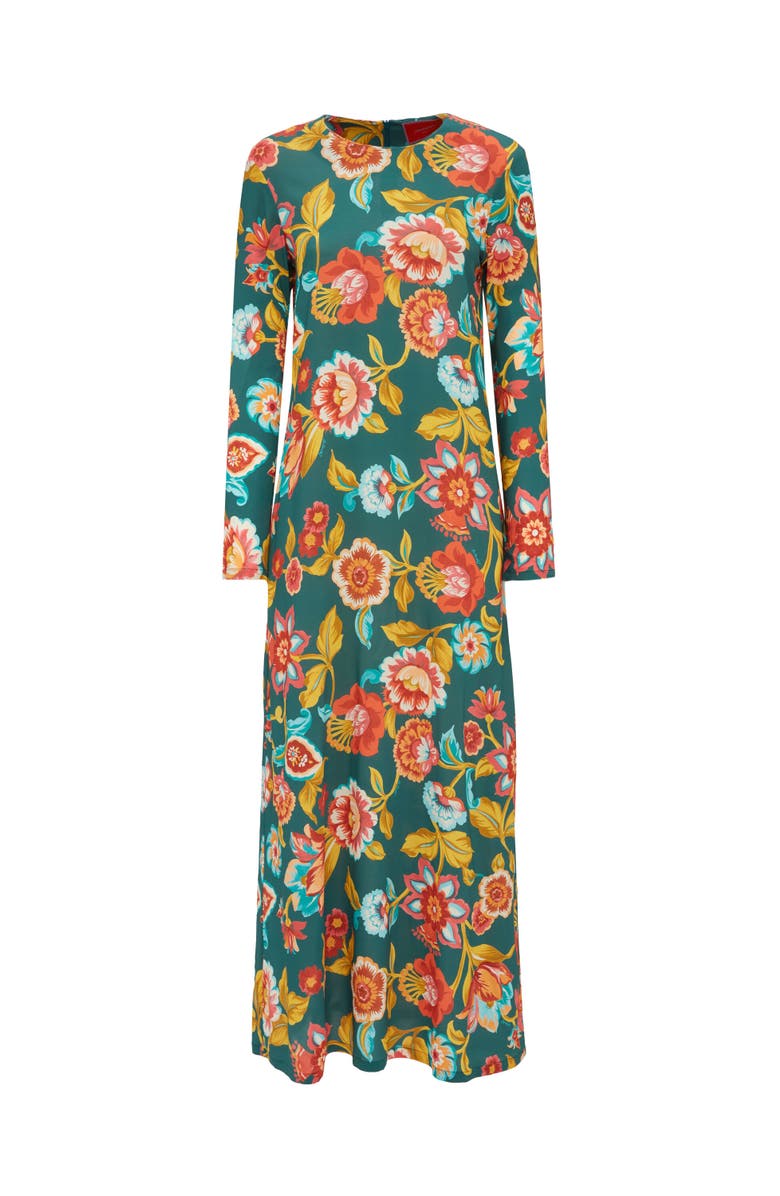 La DoubleJ Long Sleeve Swing Dress Hottie Emerald, Alternate, color, Hottie Emerald