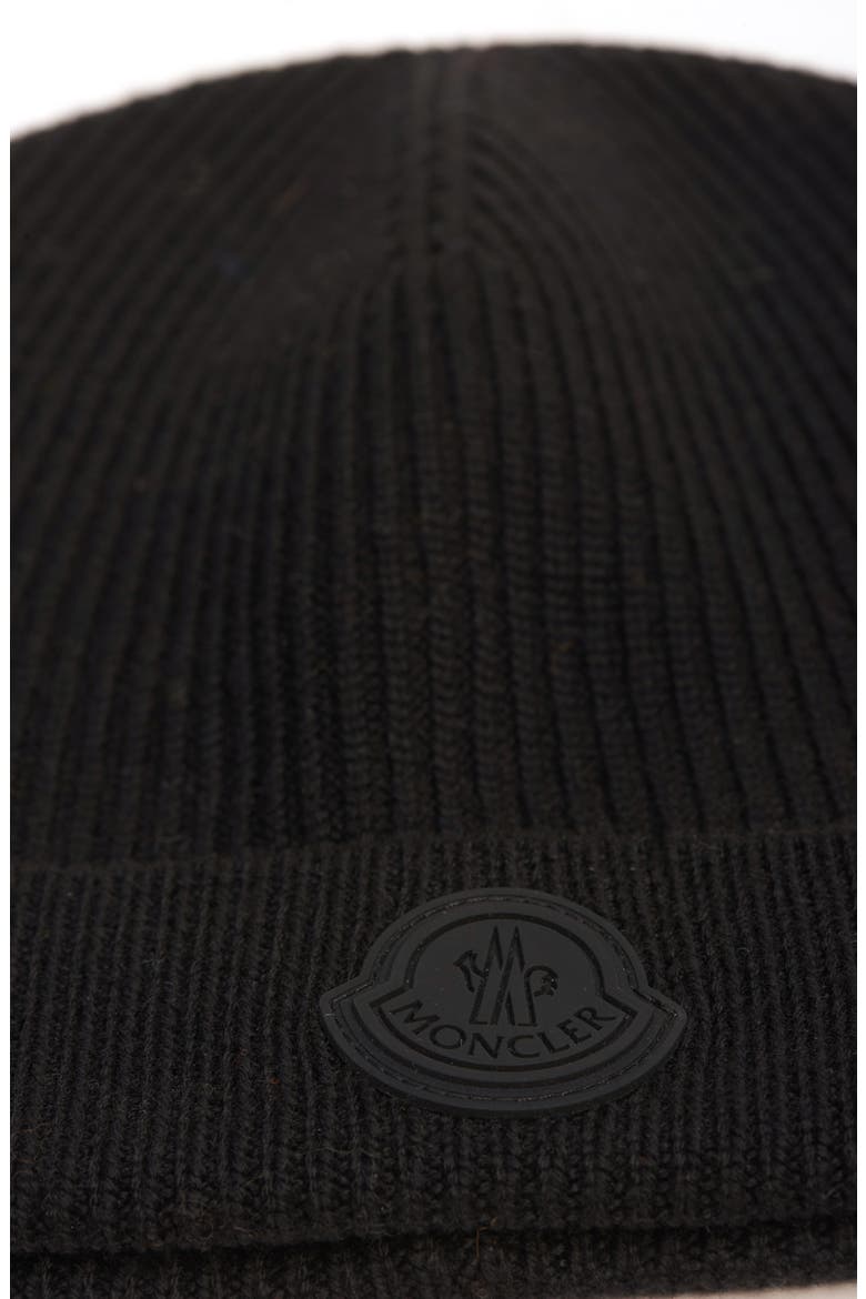 Logo Patch Virgin Wool Beanie, Alternate, color, BLACK