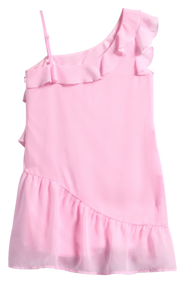 Ava & Yelly Kids' One-Shoulder Ruffle Dress, Alternate, color, Blush