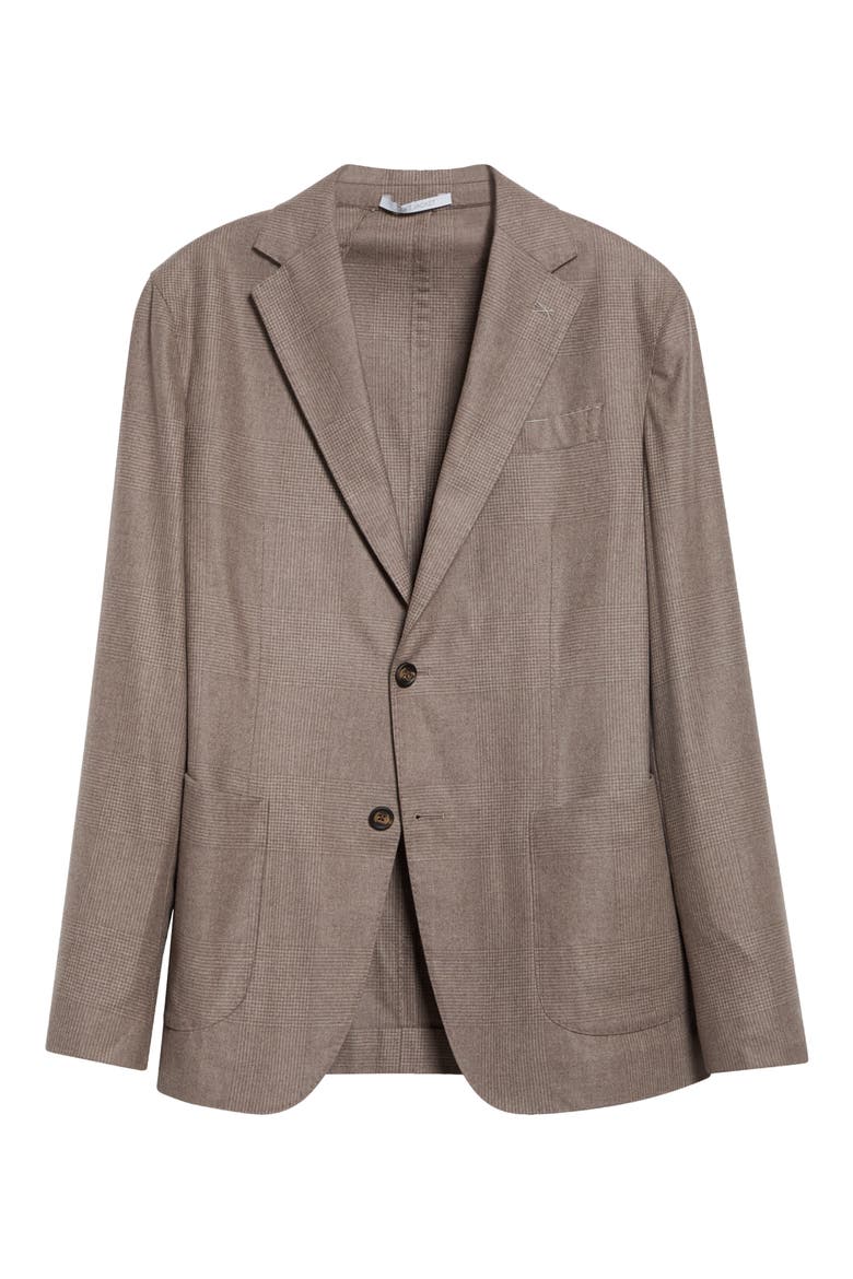 Tonal Plaid Wool, Silk & Cashmere Sport Coat, Main, color, 05 BROWN