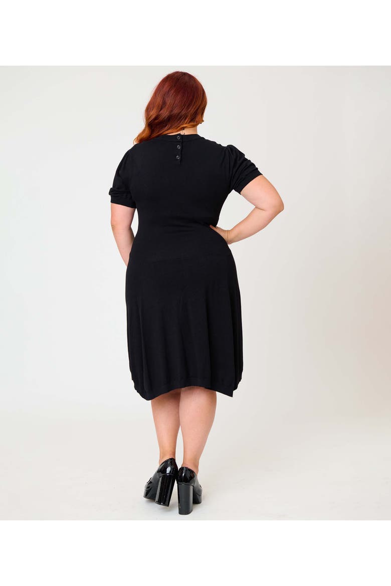 Plus Size Heart Cutout Flare Dress, Alternate, color, Black Crescent Moon