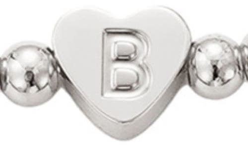 Adornia Beaded Initial Charm Bracelet Set In Silver