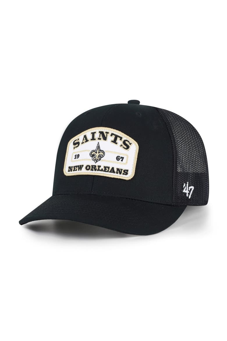 Men's '47 Black New Orleans Saints  Roadway Adjustable Trucker Hat, Main, color, Black