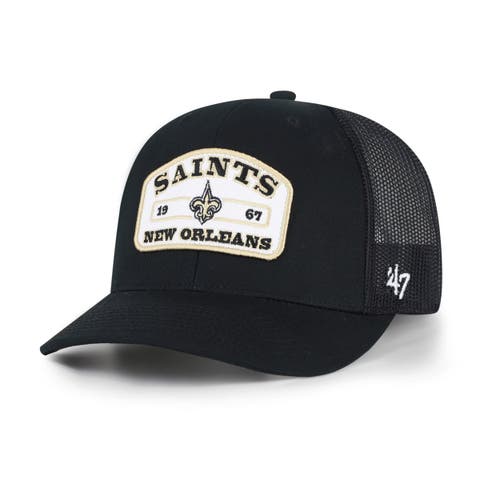 Men's '47 Black New Orleans Saints  Roadway Adjustable Trucker Hat