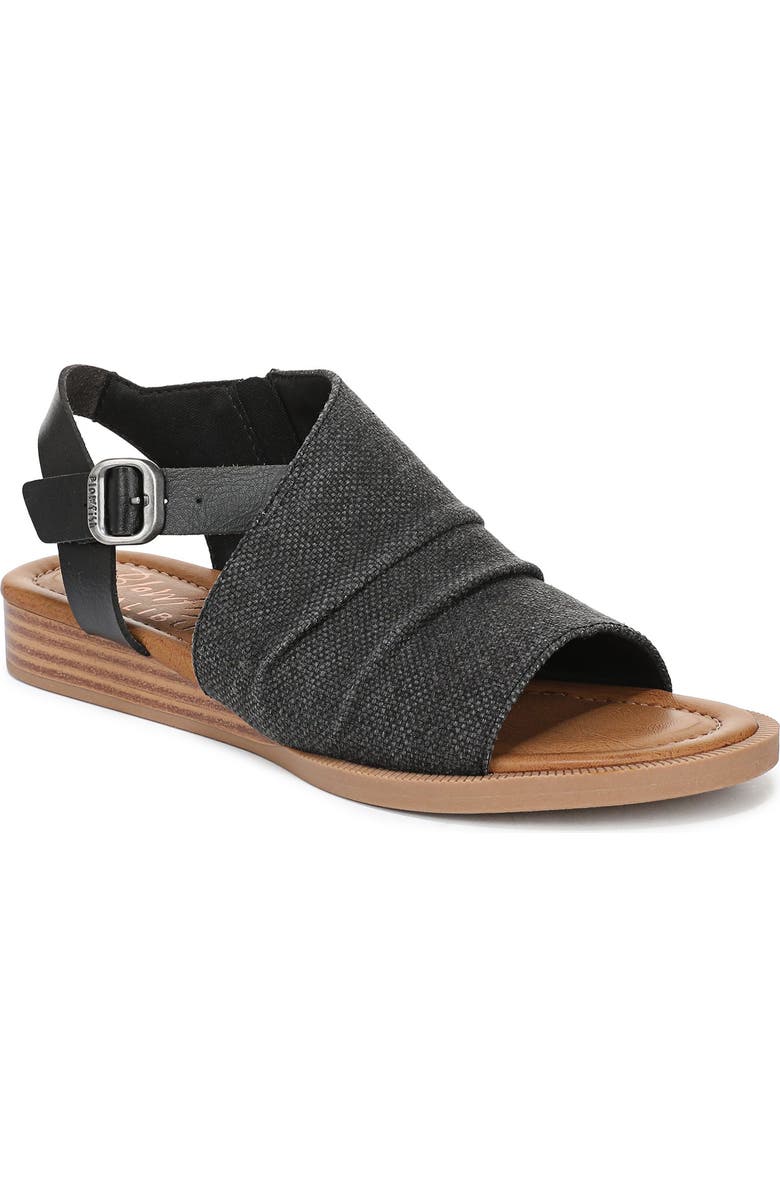 Blowfish Malibu Aspire Wedge Sandal, Main, color, Black Canvas/ Faux Leather