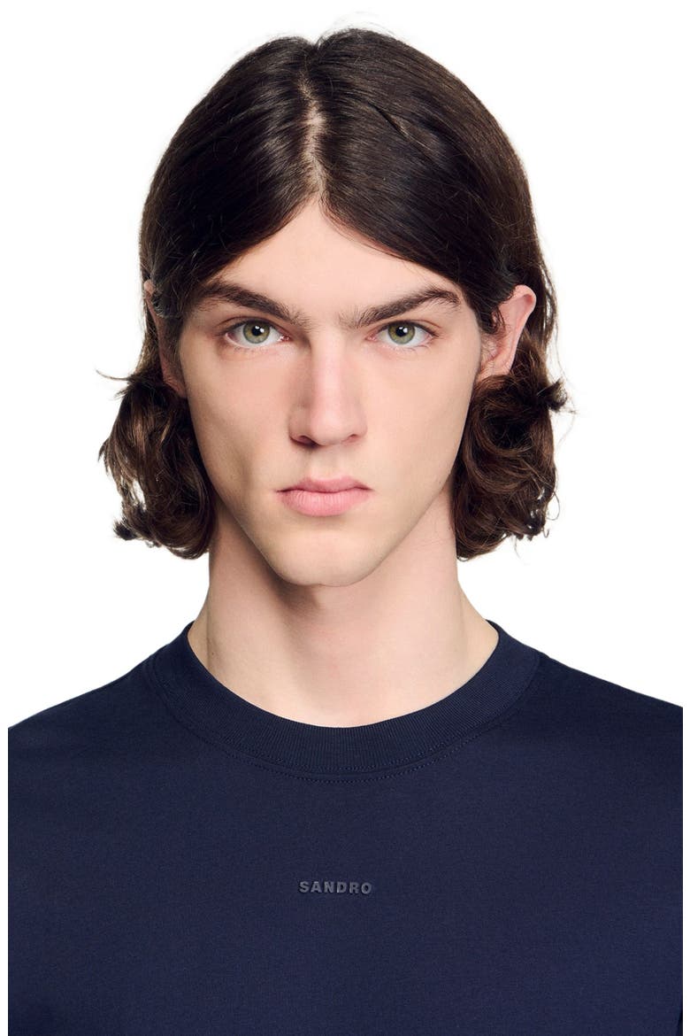 Cotton T-shirt, Alternate, color, Navy blue