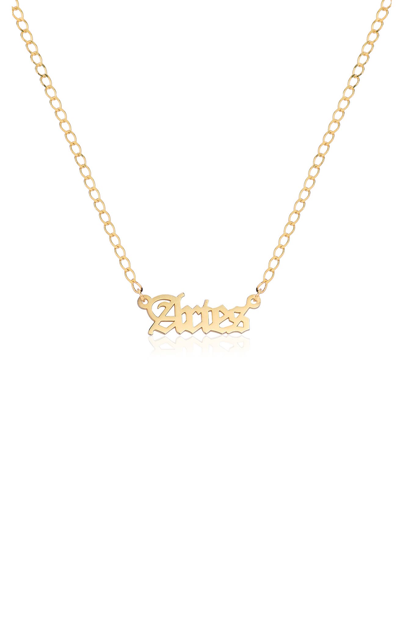 GABI RIELLE Zodiac Sign Gothic Script Necklace