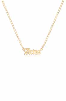 GABI RIELLE Zodiac Sign Gothic Script Necklace