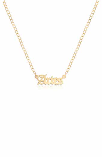 GABI RIELLE Zodiac Sign Gothic Script Necklace