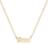 GABI RIELLE Zodiac Sign Gothic Script Necklace