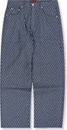 PLEASURES Formula Check Baggy Wide Leg Jeans