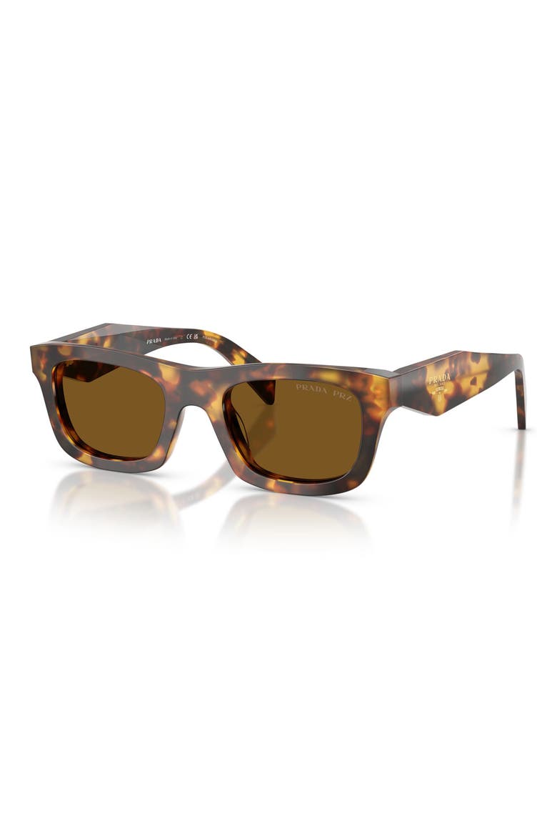 50mm Polarized Pillow Sunglasses, Alternate, color, HONEY TORTOISE / BROWN POLAR
