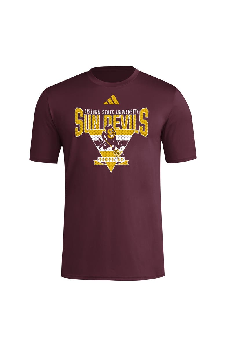 adidas Men's adidas Maroon Arizona State Sun Devils 2024 Locker Trilateral Pre-Game T-Shirt, Alternate, color, Maroon