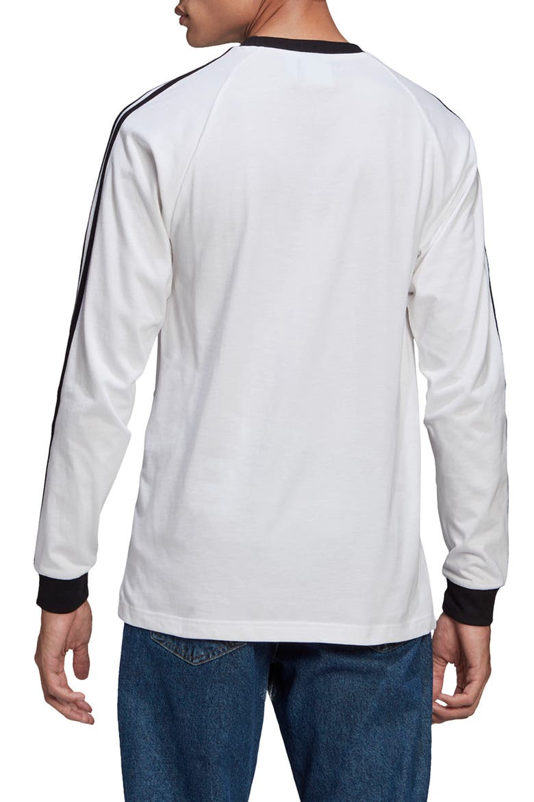 3-Stripes Long Sleeve Graphic Tee, Alternate, color, WHITE