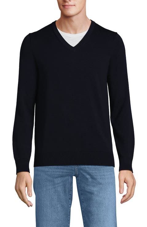 Fine Gauge Cotton V Neck Sweater