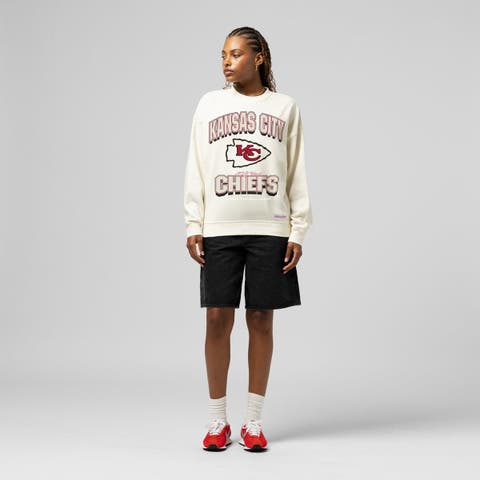 Women
s  Mitchell 
Ness  Cream Kansas City Chiefs Tonal Arch Sweatshirt