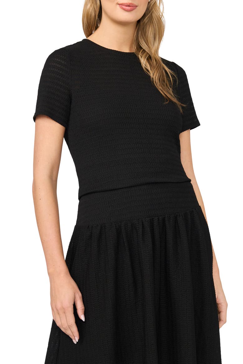 Short Sleeve Knit Top, Main, color, RICH BLACK