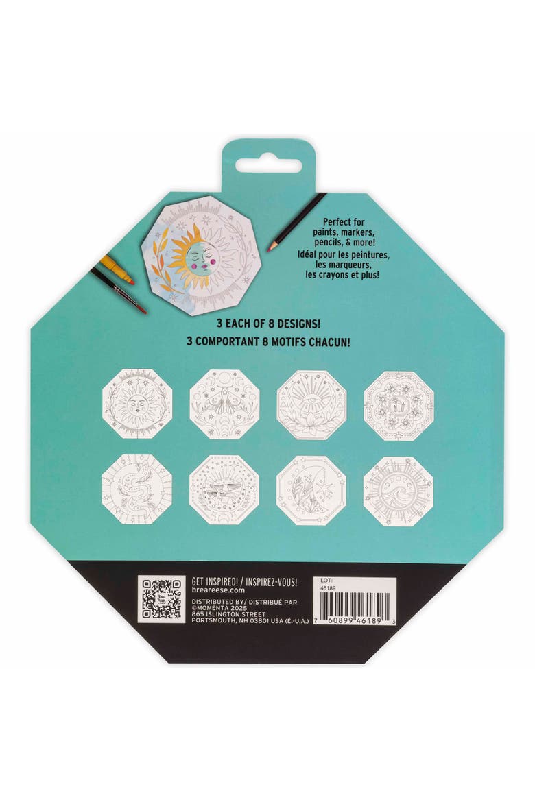 Mixed Media Coloring Pad, Octagon, 24 Shaped Sheets, Alternate, color, Multicolored