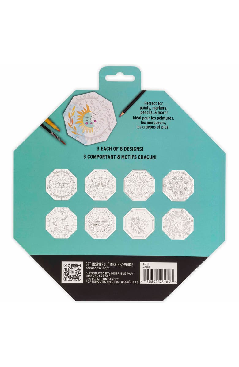 Brea Reese Vivid Mixed Media Coloring Pad, Octagon, 24 Shaped Sheets, Alternate, color, Multicolored