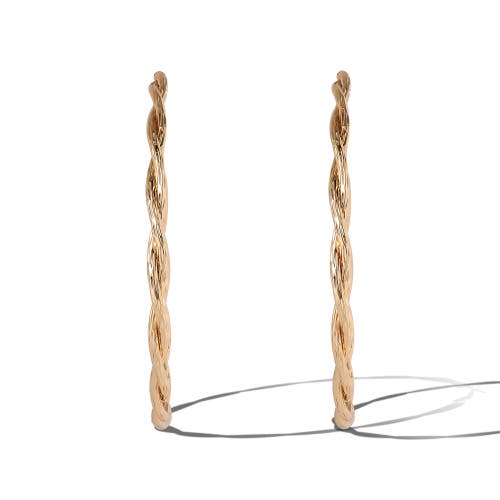 Jessica Simpson Light Gold Twist Hoop Earrings In Gold