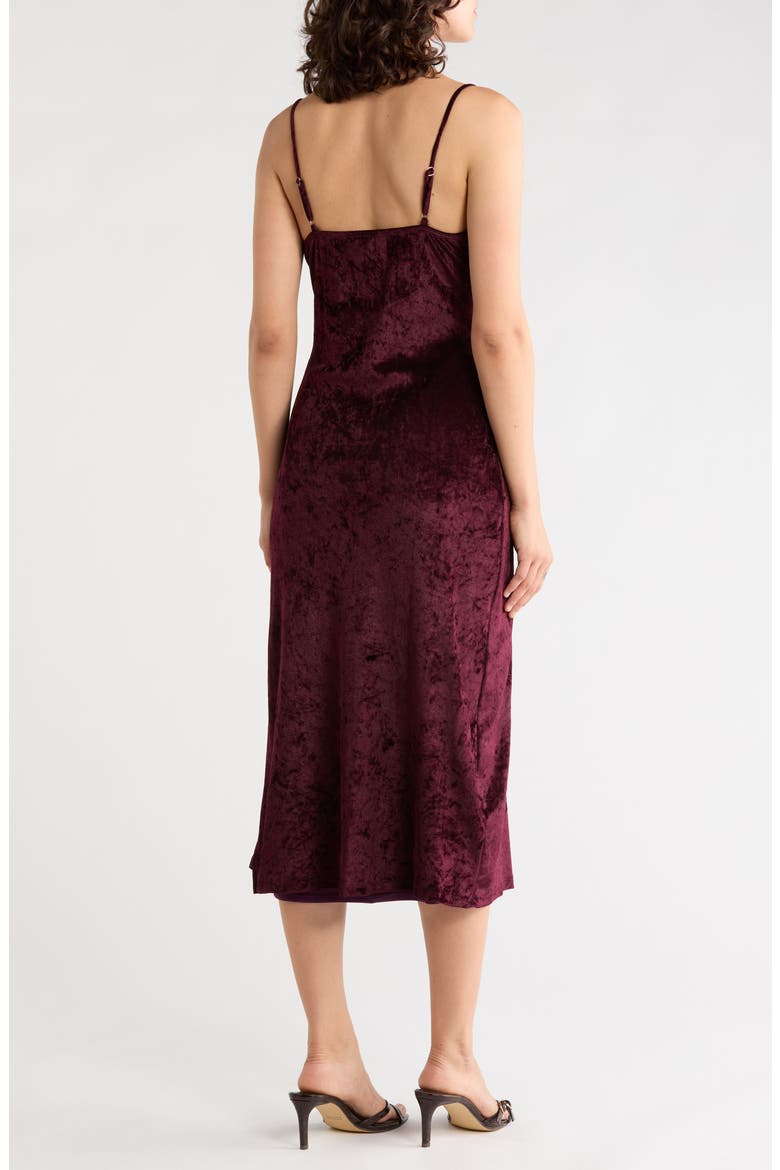 Velvet Midi Slipdress, Alternate, color, BURGUNDY