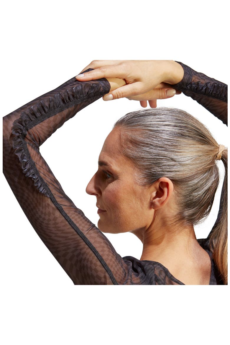 Print Clash Long Sleeve Yoga Shirt, Alternate, color, BLACK