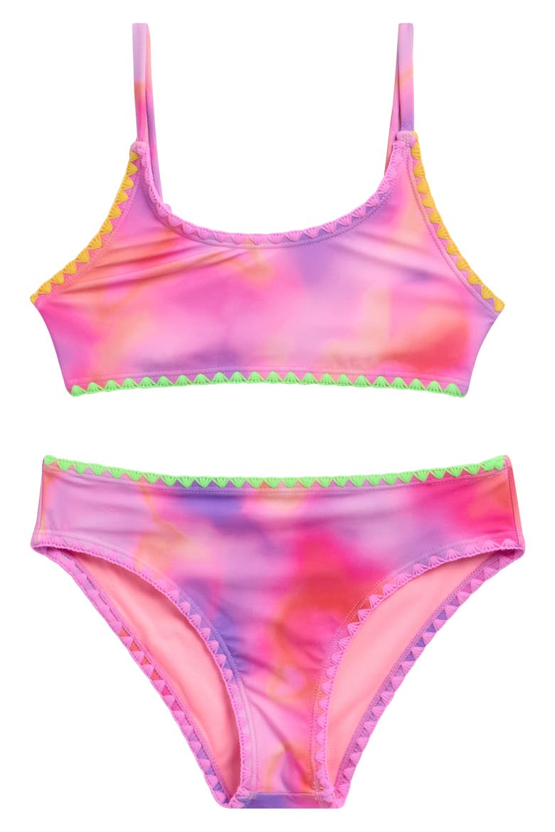Kids' Crop Bralette 2-Piece Swimsuit, Main, color, PINK
