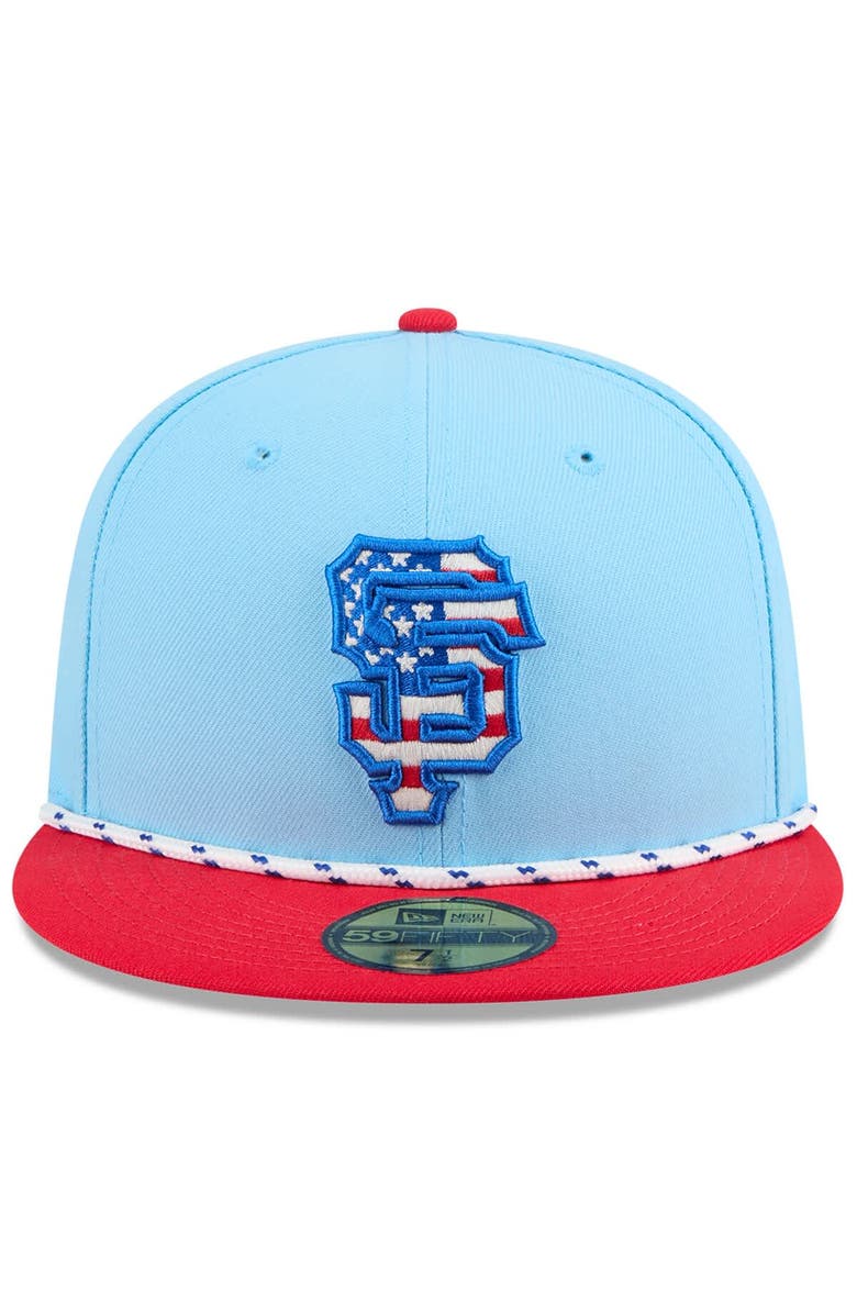 New Era Men's New Era Light Blue/Red San Francisco Giants 2025 Fourth of July 59FIFTY Fitted Hat, Alternate, color, Light Blue
