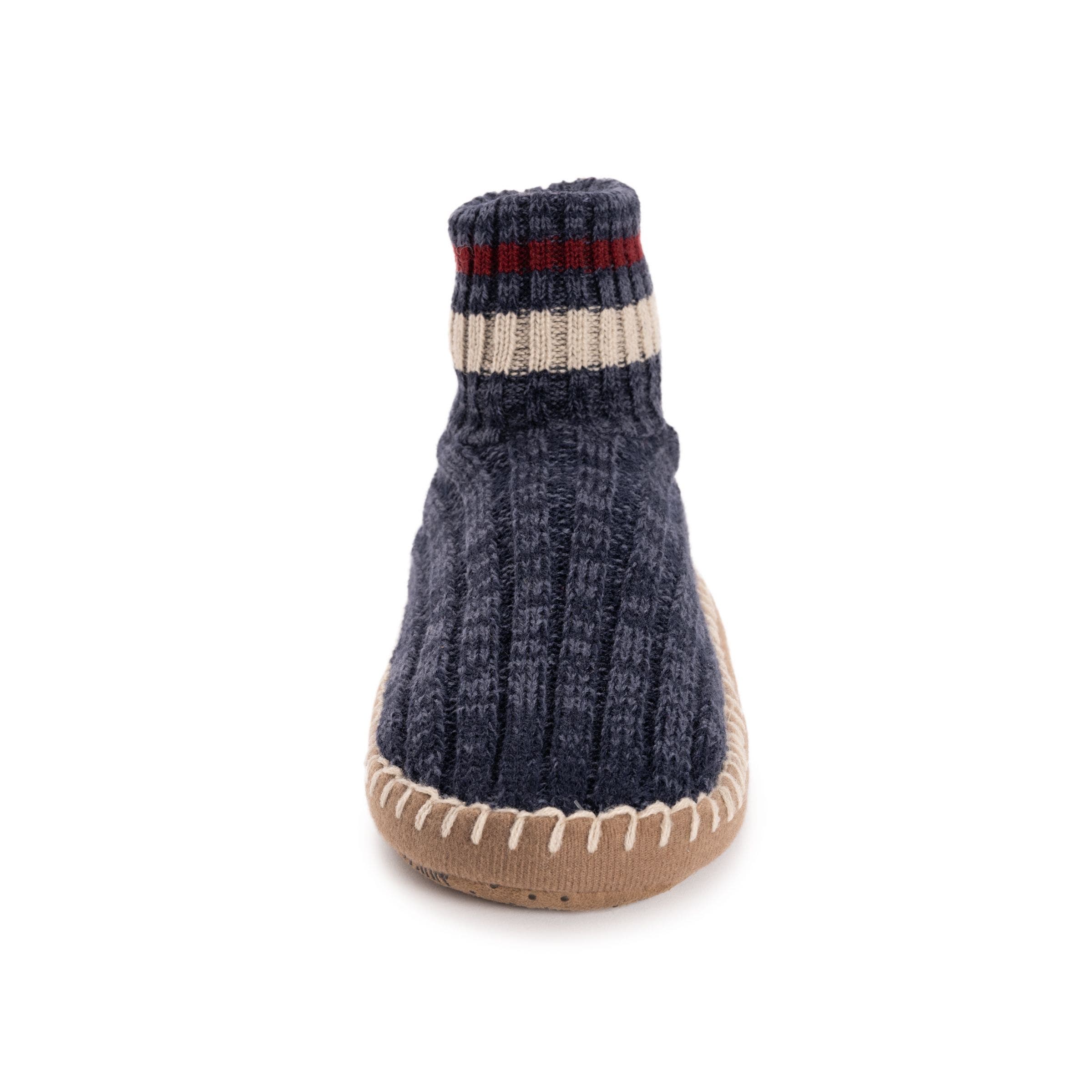 MUK LUKS Cuff Bootie Slipper, Alternate, color, Navy Marl