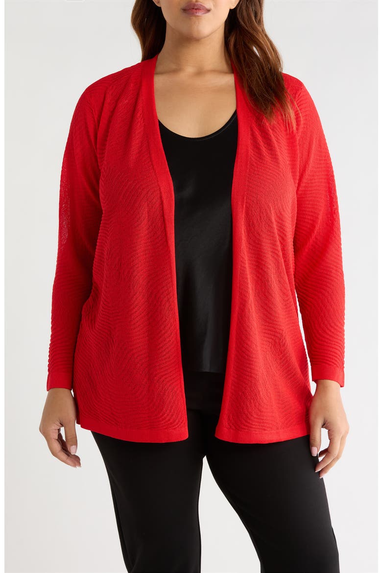 Open Front Cardigan, Main, color, BEGONIA RED