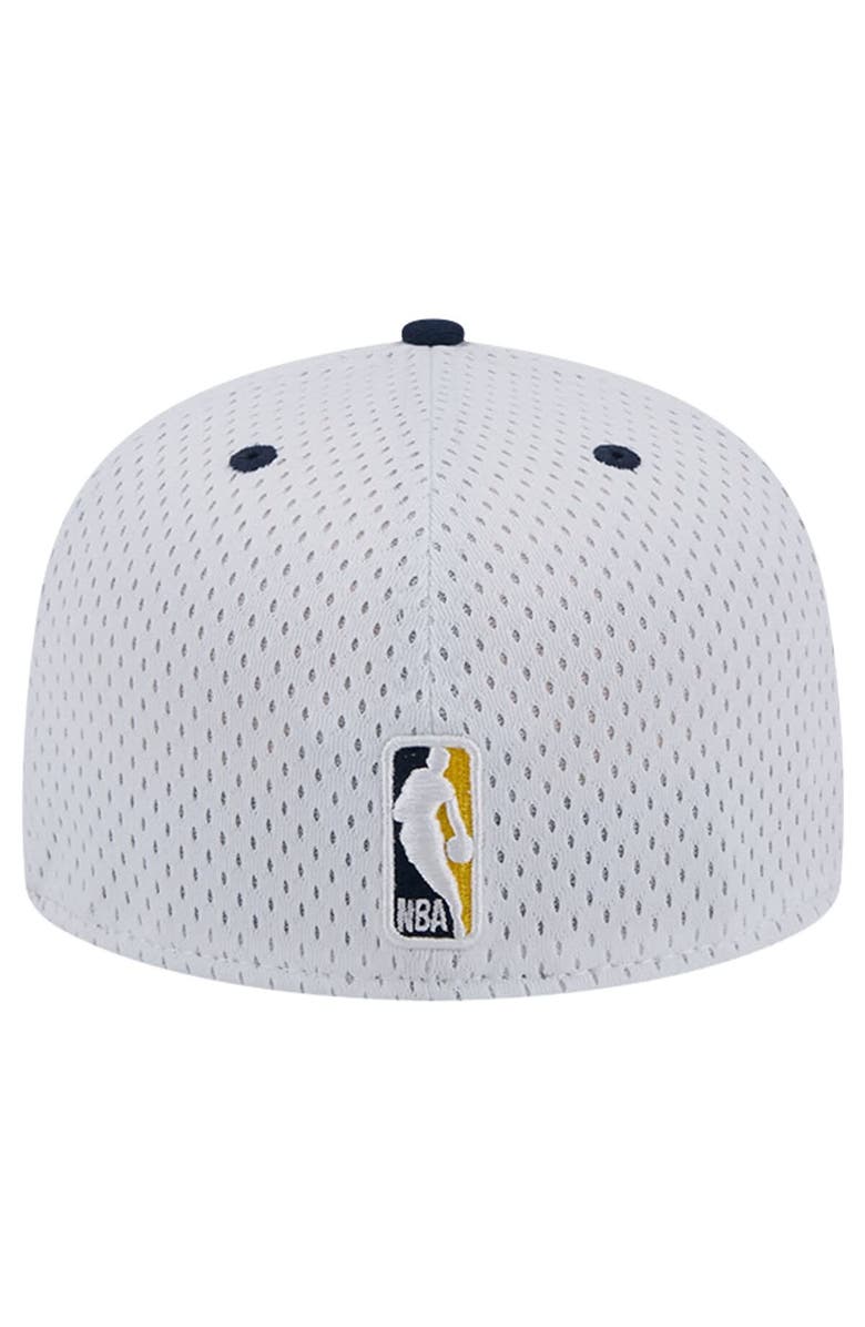 New Era Men's New Era White/Navy Indiana Pacers Throwback 2Tone 59FIFTY Fitted Hat, Alternate, color,