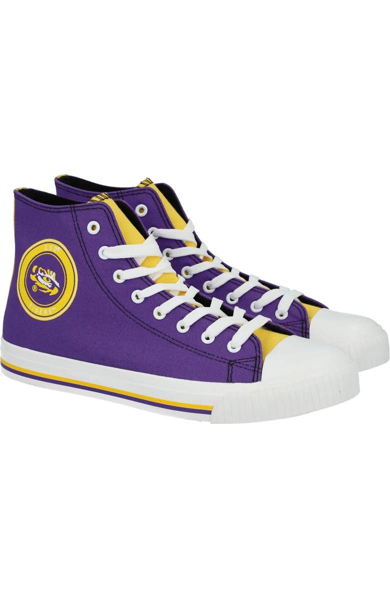 FOCO Men's FOCO LSU Tigers High Top Canvas Sneakers, Main, color,